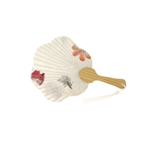 Ventaglio Fiore con Fiori Secchi e Manico in Bambù con Nappa 1pz