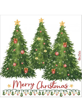 Givi Italia 16 serviettes 33x33 cm Arbres de Noël