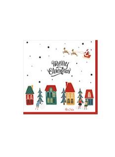 Givi Italia 16 serviettes 33x33 cm Naif Noël