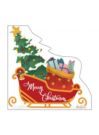 Givi Italia 16 serviettes 33x33 cm Traîneau de Noël
