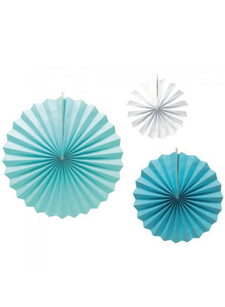 Givi Italia 3 Ventagli in carta cm 20/30/40 Azzurro