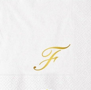 Tovaglioli 3 veli  25x25 cm  Personalizzati Lettera Stampa Oro 20pz