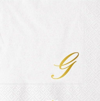Tovaglioli 3 veli  25x25 cm  Personalizzati Lettera Stampa Oro 20pz