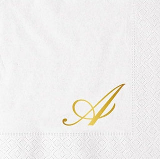 Tovaglioli 3 veli  25x25 cm  Personalizzati Lettera Stampa Oro 20pz