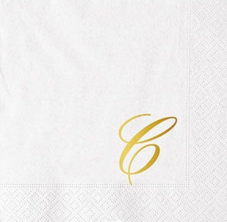 Tovaglioli 3 veli  25x25 cm  Personalizzati Lettera Stampa Oro 20pz