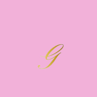 Tovaglioli 3 veli ROSA  25x25 cm  Personalizzati Lettera Stampa Oro 20pz