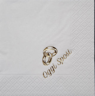 Tovaglioli 3 veli  25x25 cm  Personalizzati Lettera Stampa Oro 20pz