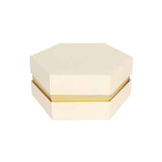 Spacco Box Esagonale Panna e Oro 6,5x6,5x4 - 20 pezzi