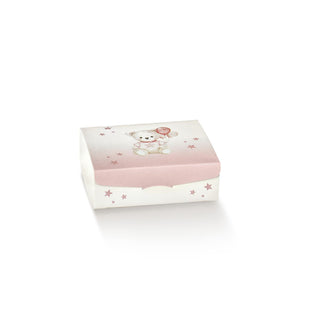 Scotton - Scatolina Sfumata Bianco e Rosa Baby Orso 10x10x4 10pz