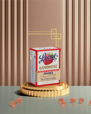 Leone - Scatoletta Gommose Fragola Senza Zuccheri 33 gr