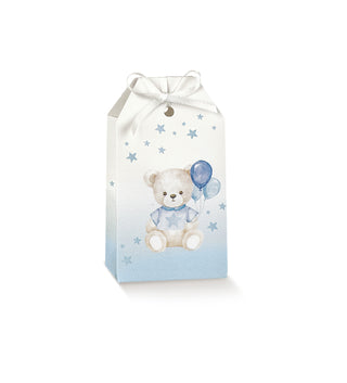 Scatolina Tag con Baby Orsetto Celeste 10pz