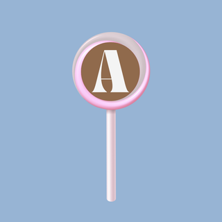 Lecca Lecca di Cortesia con iniziali! 8cm (Minimo 15PZ)