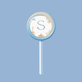 Lecca Lecca di Cortesia con iniziali! 8cm (Minimo 15PZ)