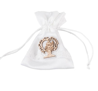 Star sacchetto bianco calice in legno 12pz