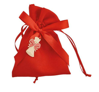 Sacchetti Laurea Rosso con Applicazione Pergamena 9*12cm 12pz