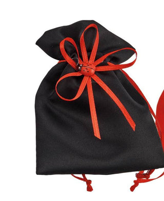 Sacchetti Laurea Nero con Applicazione Coccinella 8*10cm 12pz