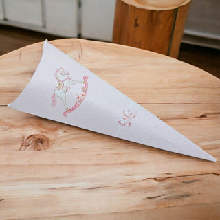 Cono porta confetti con cavalluccio a dondolo rosa 10pz