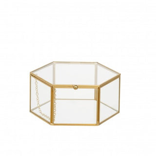 Hexagon Terrarium Ampoule 15x14.5x7 Gold