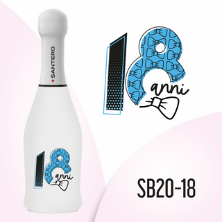 Brandgift - Mini Santero 18 anni azzurro - 20cl (MINIMO 12PZ)
