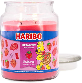 Haribo Bougie Parfumée Bonheur Fraise 100 Heures