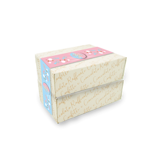 36 Pink and Light Blue Wrapped Donuts