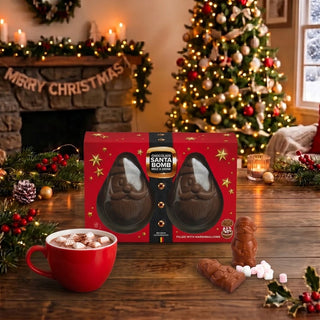 Confezione da 2pz Babbo Natale al Cioccolato al Latte con Mini Marshmallow 50g