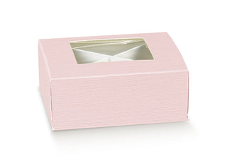 Scotton - Scatolina Quadrata con PVC in Fibra Rosa 10pz - 8x8x3