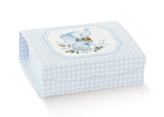 Scotton - Scatola Gift con Elefantino Azzurro 10pz - 7x7x3