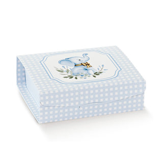 Scotton - Scatola Rettangolare Gift Elefantino Azzurra 10pz - 10x10x3,5