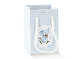 Scotton - Shopper con Cordino Elefantino Azzurro 10pz - 7x7x12