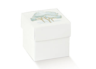 Scotton - Scatolina Portaconfetti con Alberi Verdi rivestiti in oro 10pz - 5x5x5