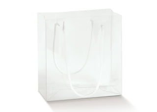 Shopper Box in Plexi trasparente con cordino 16*8*16,5cm 10pz