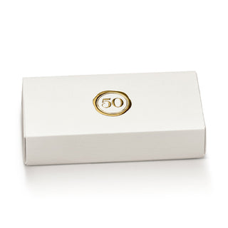 Scotton scatola cassetto rettangolare con divisori e stampa a caldo in Fibra Bianca 12×5×3 cm