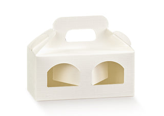 Scotton scatola portavasetti seta bianco a 2 scomparti 11X5X5  pz 10
