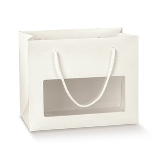 Shopper Box con cordino Fibra Bianca 19.5*9.5*17cm 10pz