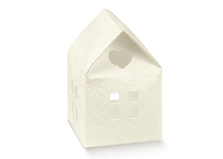Scotton scatolina casetta matelassè bianco 5.5x5.5x8 10pz