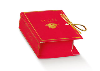 Scotto scatolina book graduation lino rosso 7x6x3 10pz