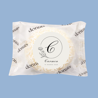 Donuts Incartate Personalizzati con iniziali (MINIMO 18PZ)