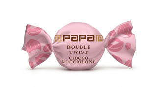 Cioccolato Papa - Double Twist Ciocconocciolone Rosa, Nocciola Intera Tostata ricoperta di Cioccolato al Latte Senza Glutine - 500g