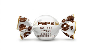 Cioccolato Papa - Double Twist Ciocconocciolone Bianco, Nocciola Intera Tostata ricoperta di Cioccolato al Latte Senza Glutine - 500g