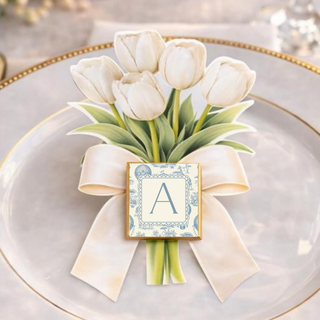 Segnaposti Tulipani con iniziali 14x9 cm (MINIMO 20PZ)
