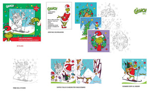 1pz Quaderno da Colorare con adesivi Ufficiale Grinch