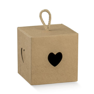 Scotton scatola quadrata con cuore avana 10pz
