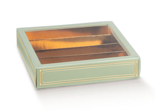 Scotton scatola quadretto elegante verde 10pz 14.5x14.5x3.5 cm