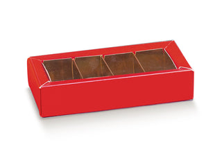 Scotton scatolina quadretto con fascetta e divisori lino rosso 12x5x3 10 pz