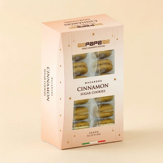 Pasticceria Papa - 12 Macarons Farciti con Crema di Biscotti alla Cannella e Zucchero Senza Glutine - 168g