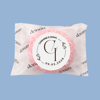 Donuts Incartate Personalizzati con iniziali (MINIMO 18PZ)