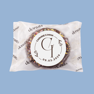 Donuts Incartate Personalizzati con iniziali (MINIMO 18PZ)