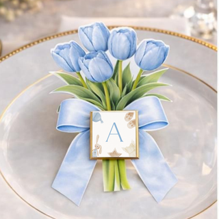 Segnaposti Tulipani con iniziali 14x9 cm (MINIMO 20PZ)