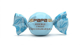 Cioccolato Papa - Double Twist Cioccoamarena Celeste, Amarena intera ricoperta di cioccolato fondente Senza Glutine - 500g